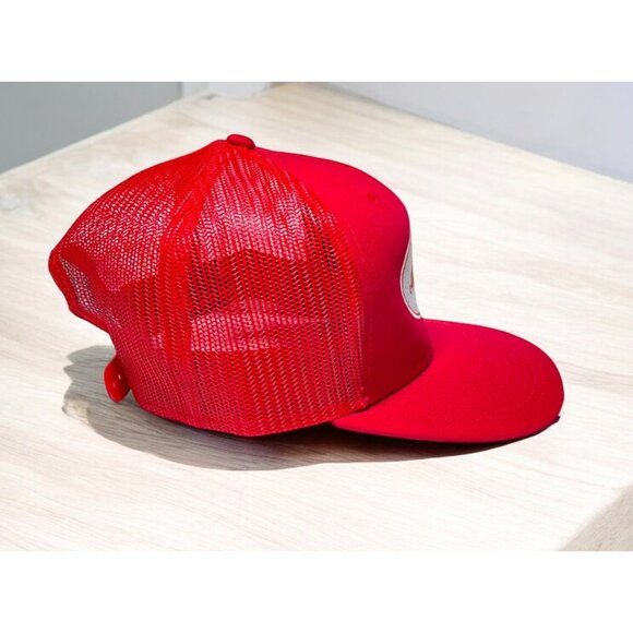 Alpha Chi Dallas Texas Retro Otto Red Mesh Trucker Hat - Adjustable Snapback Cap - Picture 2 of 5